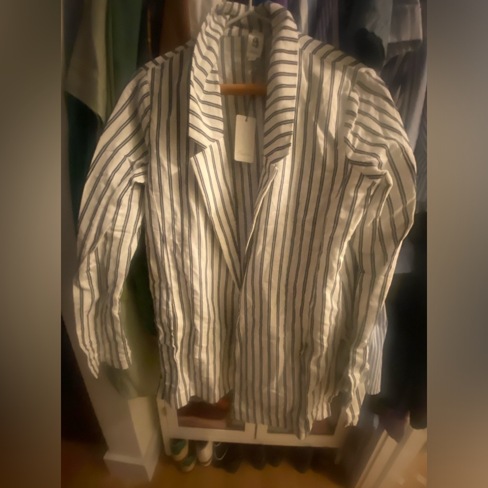 Vici Black & White Striped Blazer - XS